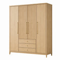 Armario de madera con puertas y cajones 200x60x220 cm roble