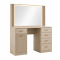Tocador de Madera con Espejo LED, 120x40x140 cm, Roble Claro