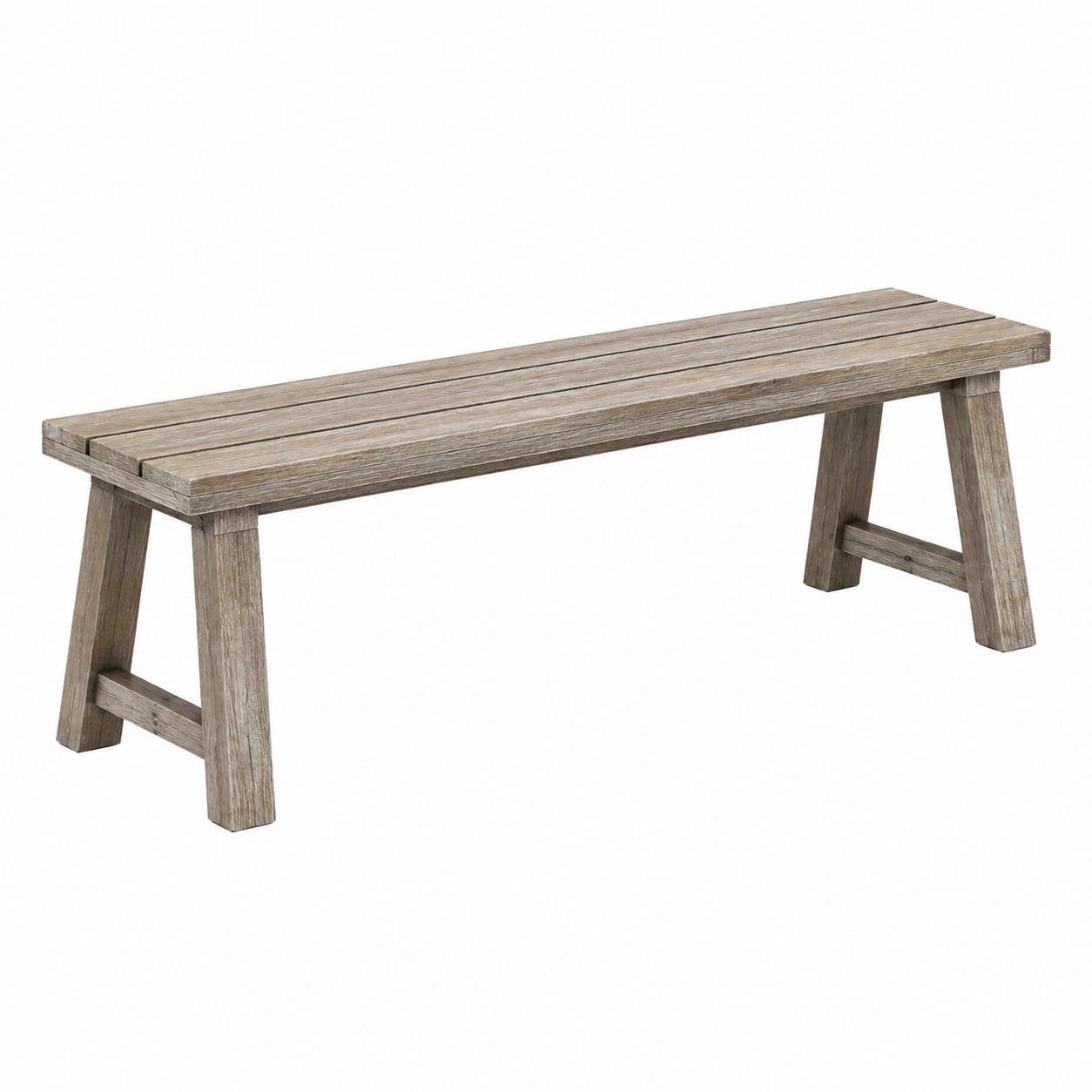 Banco de madera de acacia 150 cm gris claro