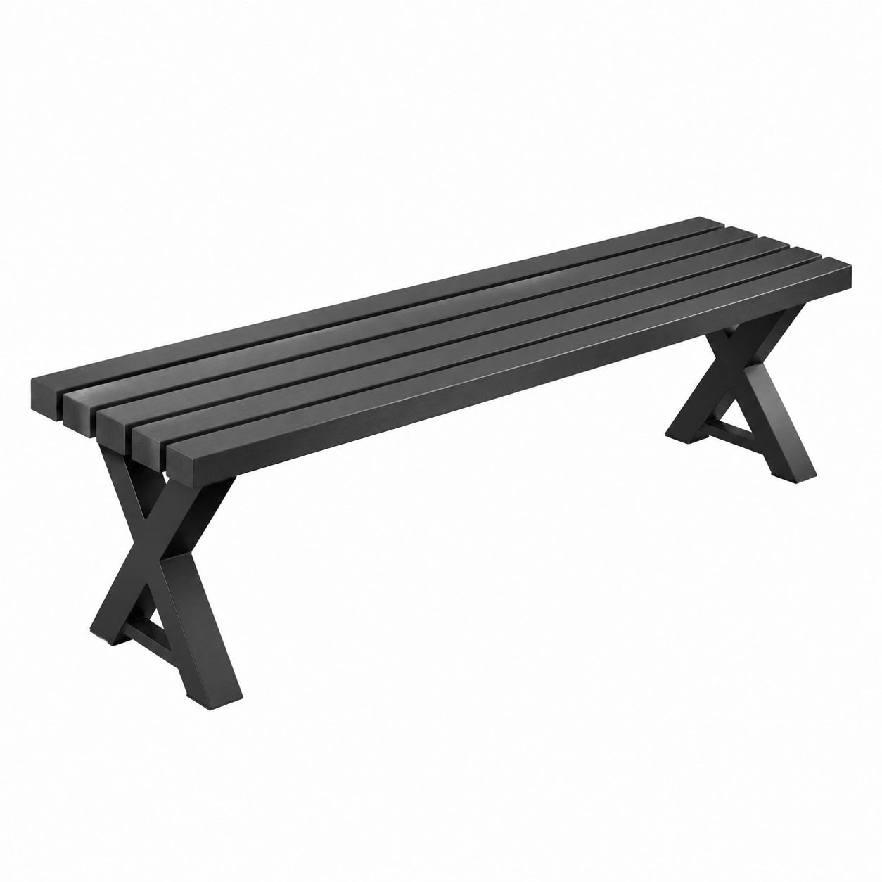Banco de aluminio para exterior 150 cm negro