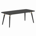 Mesa de comedor rectangular de madera con patas de acero negra 180x90x75 cm