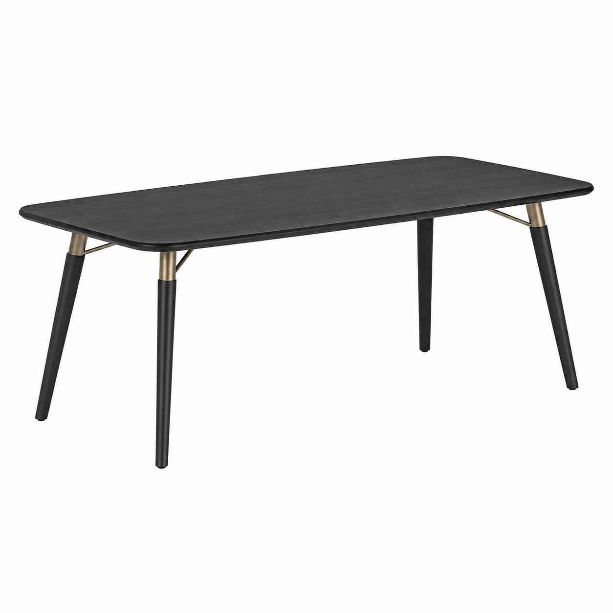 Mesa de comedor rectangular de madera con patas de acero negra 180x90x75 cm
