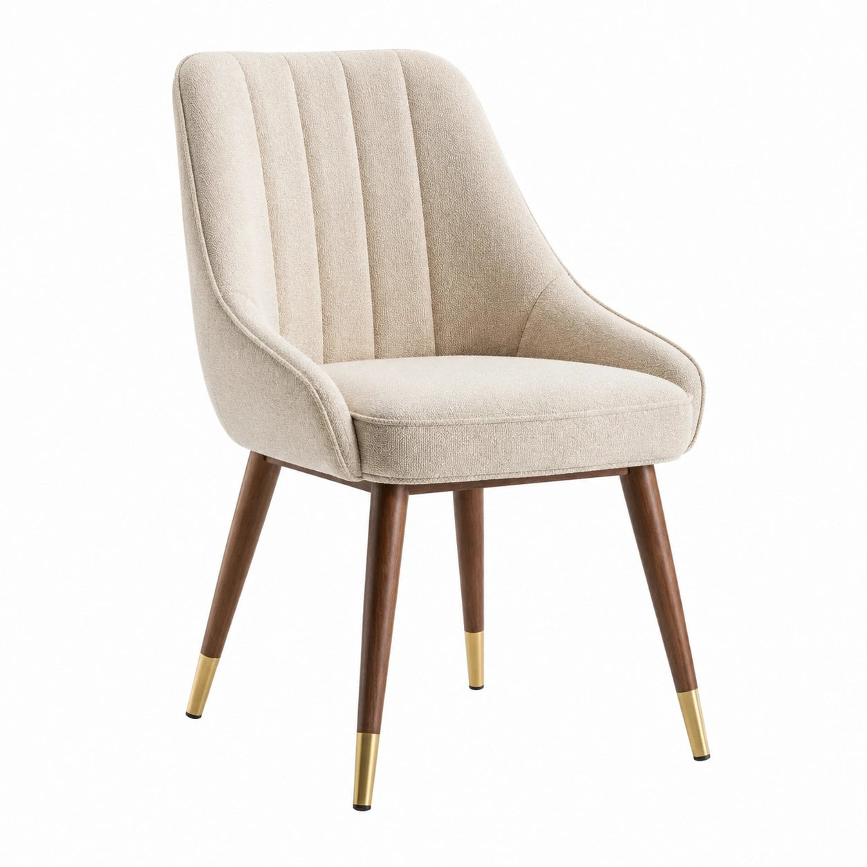 Silla de madera y tela beige 85 cm