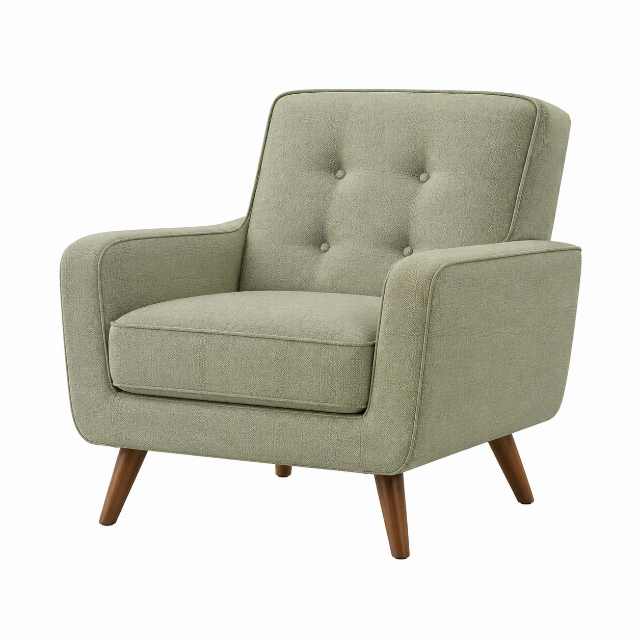 Sillón de madera y poliéster verde