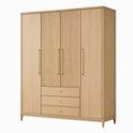Armario de madera con puertas y cajones 200x60x220 cm roble