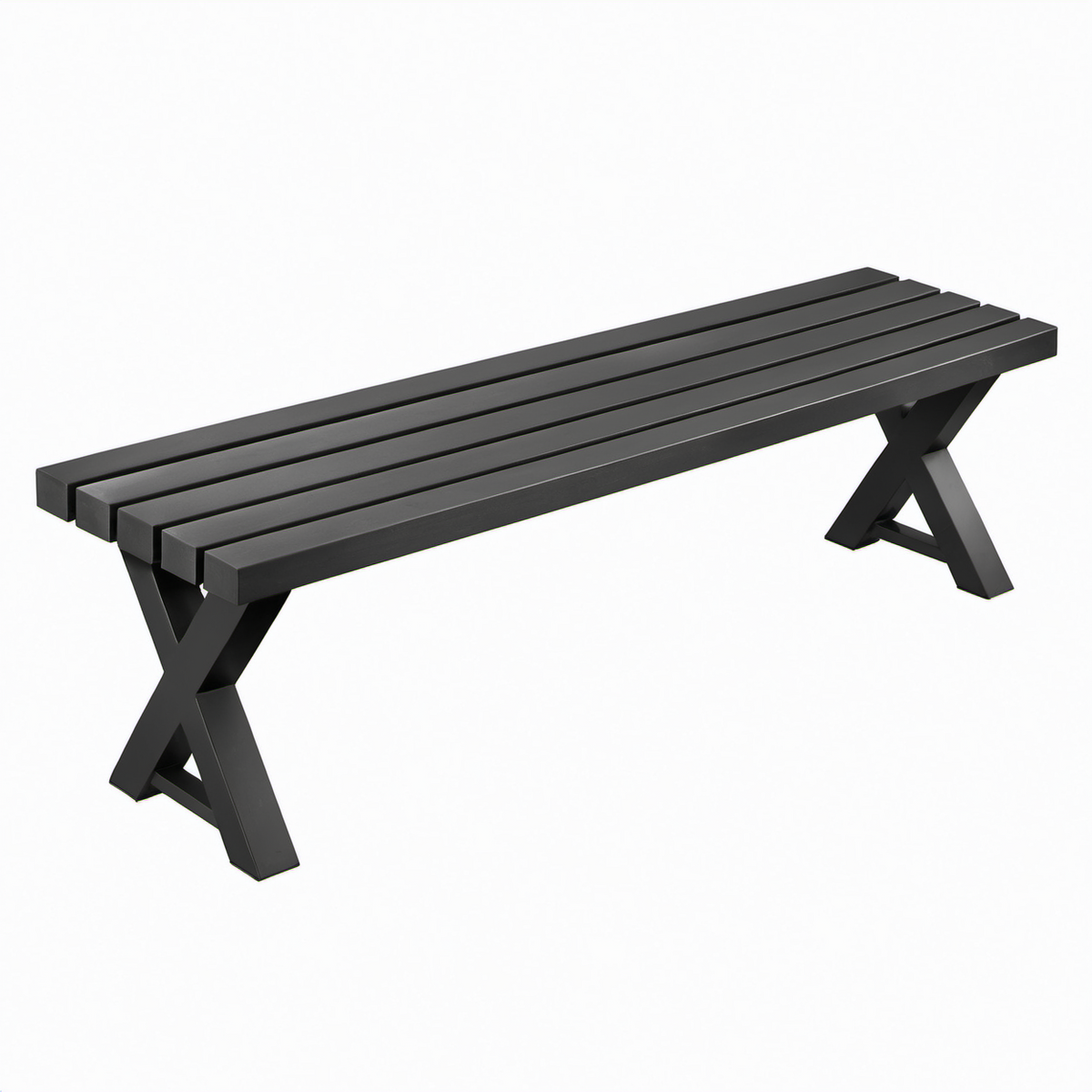 Banco de aluminio para exterior 150 cm negro