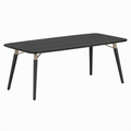 Mesa de comedor rectangular de madera con patas de acero negra 180x90x75 cm