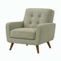 Sillón de madera y poliéster verde