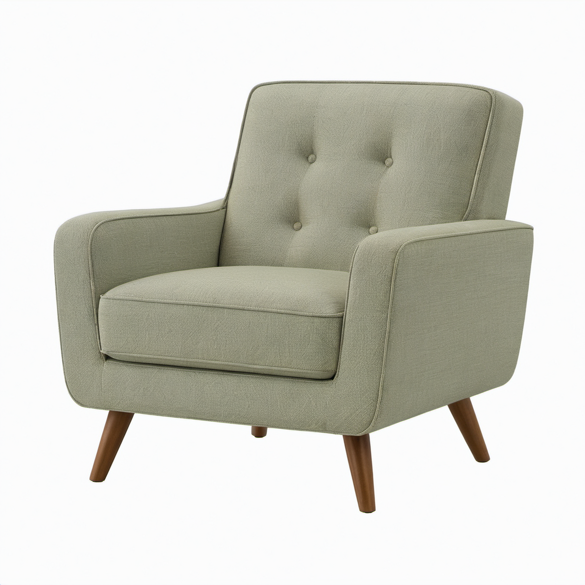 Sillón de madera y poliéster verde